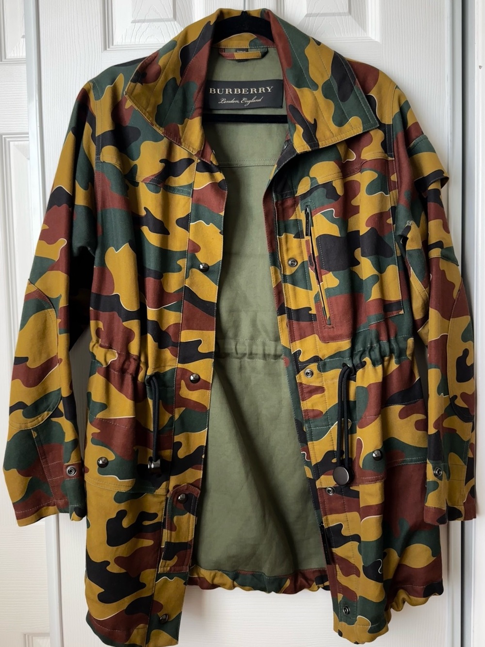Burberry Multicolor Camouflage Parka Jacket - Green, Brown, Mustard
